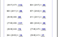 Order Of Operations Worksheet With Parentheses Order Of Operations