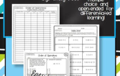 Order Of Operations Worksheets Order Of Operations Common Core Math