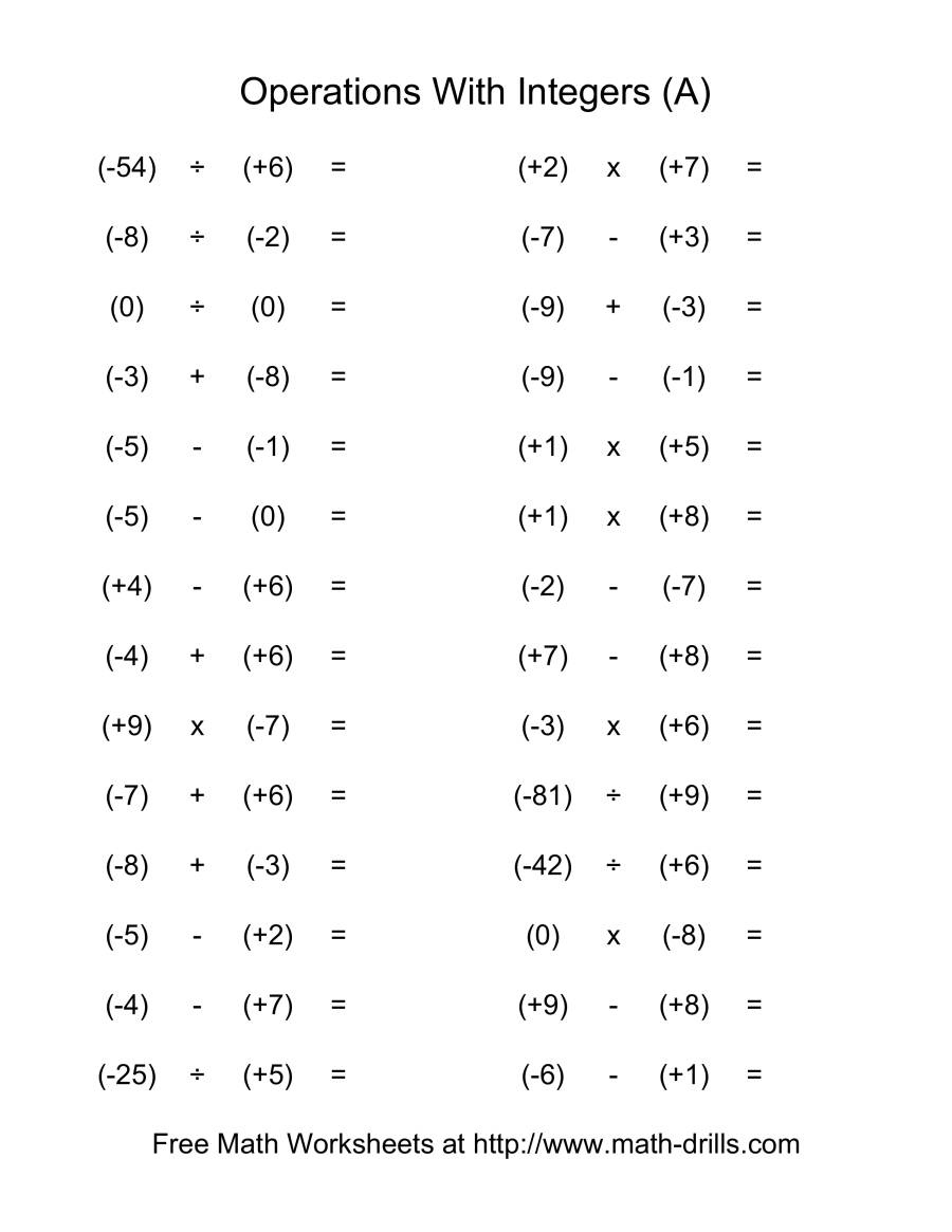 Pdf Worksheet Multiplying Integers With Answer Key