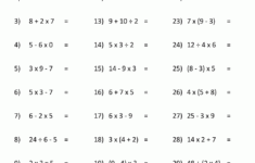 PEMDAS Rule Worksheets