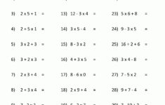 PEMDAS Rule Worksheets