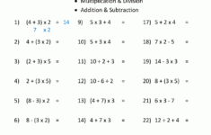 PEMDAS Rule Worksheets Math Pages Mathematics Worksheets 7th