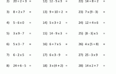 PEMDAS Rule Worksheets Printable Math Worksheets Pemdas Worksheets