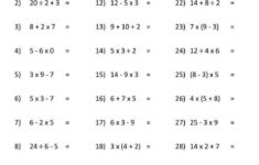 Pemdas Worksheets For 5th Grade Worksheets Master