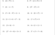 Practice The Order Of Operations With These Free Math Worksheets