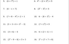 Practice The Order Of Operations With These Free Math Worksheets