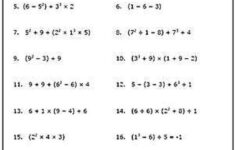 Practice The Order Of Operations With These Free Math Worksheets