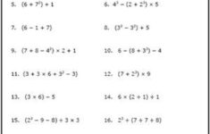 Practice The Order Of Operations With These Free Math Worksheets