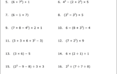 Practice The Order Of Operations With These Free Math Worksheets