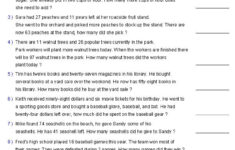 Pre Algebra Worksheets Equations Worksheets Word Problems Math