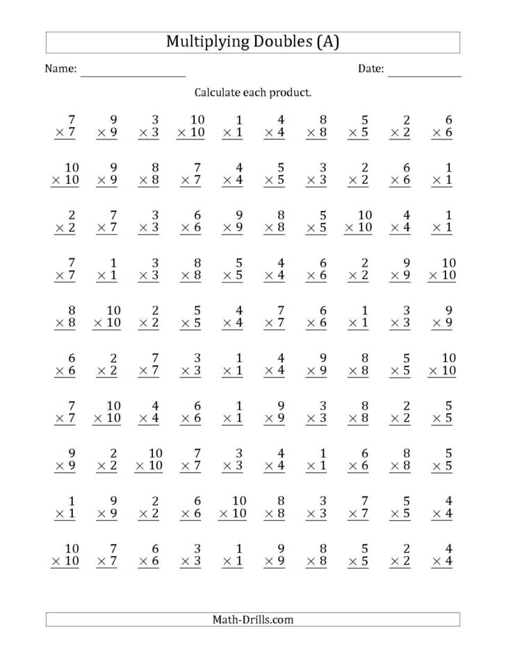 Free Math Worksheets Learning Multiplication