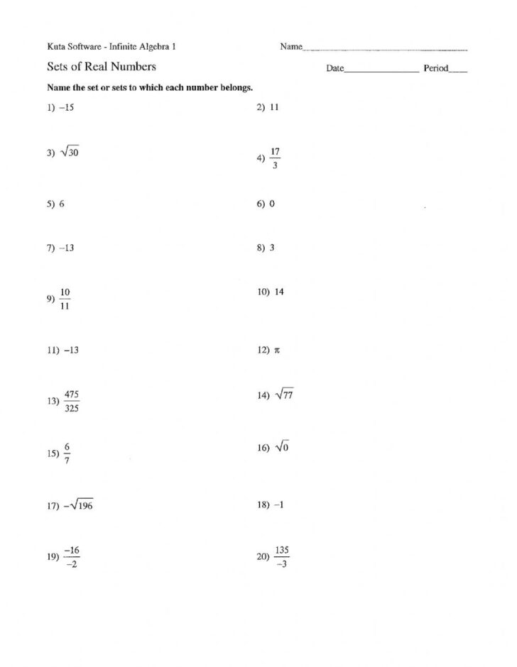 Order Of Operations With Real Numbers Worksheet Answers