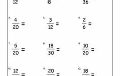 Reducing Fractions To Lowest Terms Worksheets