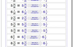 Reducing Fractions With Wholes