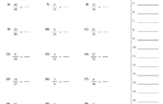 Reducing Fractions Worksheet With Answer Key Printable Pdf Download