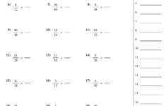 Reducing Fractions Worksheet With Answer Key Printable Pdf Download