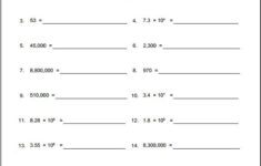 Scientific Notation Of Numbers Worksheets