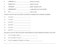 SCIENTIFIC NOTATION WORKSHEET 1