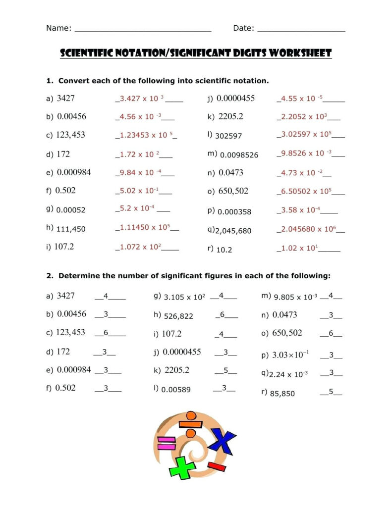 Scientific Notation Fun Worksheet | Order of Operation Worksheets