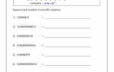 Scientific Notation Worksheet With Answers New Expressing Numbers In