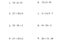 Simple Order Of Operations Worksheet Printable Order Of Operations
