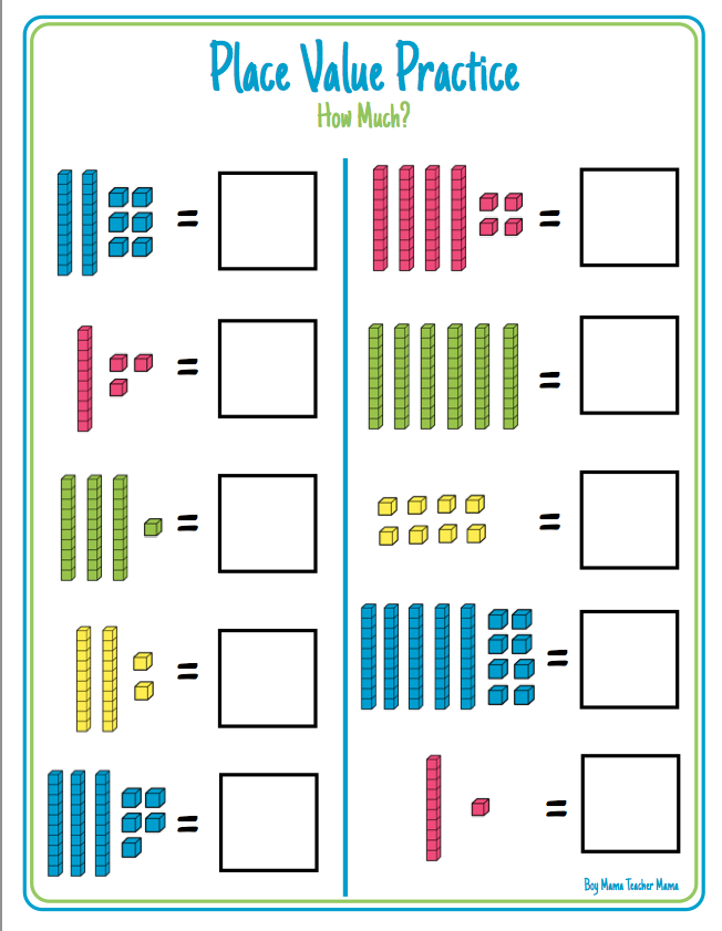 Teacher Mama FREE Place Value Printable After School Linky 