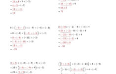 The Order Of Operations With Negative And Positive Integers And No