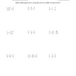 The Order Of Operations With Positive Fractions Two Steps A Math