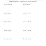 The Order Of Operations With Whole Numbers And No Exponents Four Steps