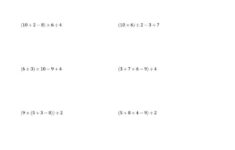 The Order Of Operations With Whole Numbers And No Exponents Four Steps