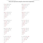 The Order Of Operations With Whole Numbers And No Exponents Four Steps