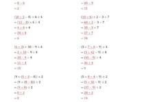 The Order Of Operations With Whole Numbers And No Exponents Four Steps