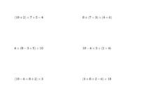 The Order Of Operations With Whole Numbers And No Exponents Four Steps