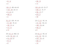 The Order Of Operations With Whole Numbers And No Exponents Four Steps