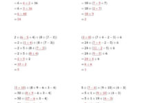 The Order Of Operations With Whole Numbers And No Exponents Six Steps