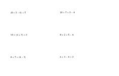 The Order Of Operations With Whole Numbers And No Exponents Three