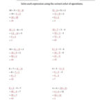 The Order Of Operations With Whole Numbers And No Exponents Three