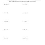 The Order Of Operations With Whole Numbers Three Steps A Math