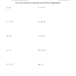 The Order Of Operations With Whole Numbers Two Steps A Math