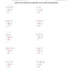 The Order Of Operations With Whole Numbers Two Steps C Math
