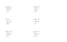 The Order Of Operations With Whole Numbers Two Steps C Math