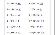 These Order Of Operations Worksheets Mix Basic Arithmetic Including
