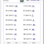 These Order Of Operations Worksheets Mix Basic Arithmetic Including