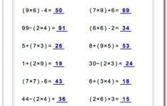 These Order Of Operations Worksheets Mix Basic Arithmetic Including