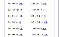These Order Of Operations Worksheets Mix Basic Arithmetic Including