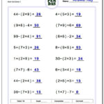 These Order Of Operations Worksheets Mix Basic Arithmetic Including