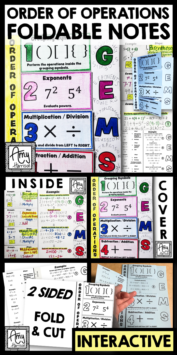 Try A GEMS Order Of Operations Foldable Today Math Interactive 