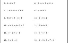 Use These Free Algebra Worksheets To Practice Your Order Of Operations