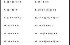 Use These Free Algebra Worksheets To Practice Your Order Of Operations