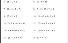 Use These Free Algebra Worksheets To Practice Your Order Of Operations